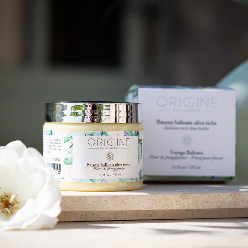 Baume ultra-riche au karité – Fleur de frangipanier, Voyage Balinais, 150 ml, soin nourrissant parfum floral